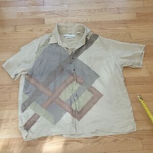 EUC 100% Silk Shirt PERRY ELLIS XXL